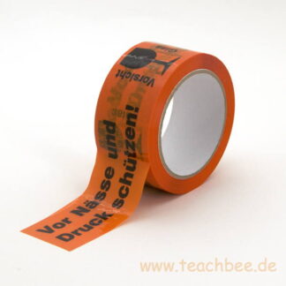 Klebeband mit Warndruck "Vor Nässe und Druck schützen!"