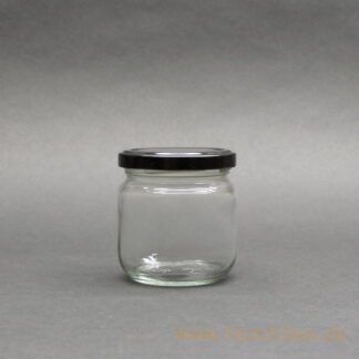 Twist-Off Honigglas 250 g mit schwarzem Deckel
